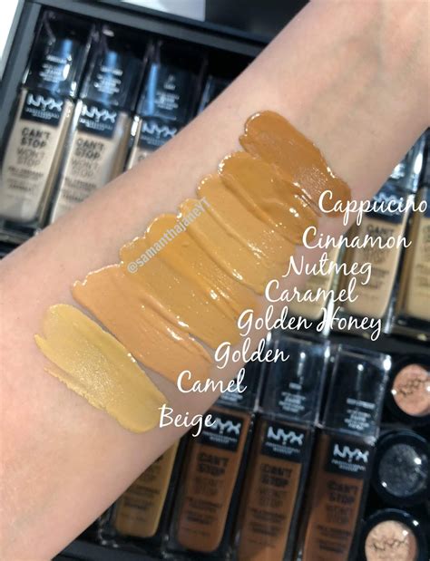 Samantha Jane: NYX Can't Stop Won't Stop Foundation Swatches