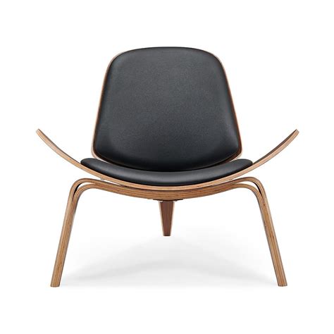 ch shell chair mid century lounge chair inspired  hans wegner