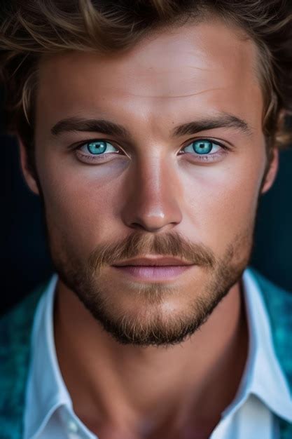 Un hombre con ojos azules | Foto Premium