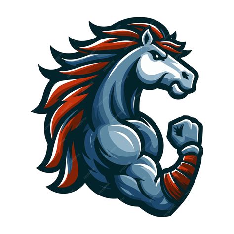 Premium Vector | Strong athletic muscle body horse mascot design vector