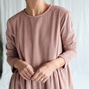 loose long sleeve wide cord dress milana offon clothing etsy