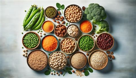 premium photo diverse vegan protein sources legumes nuts  grains