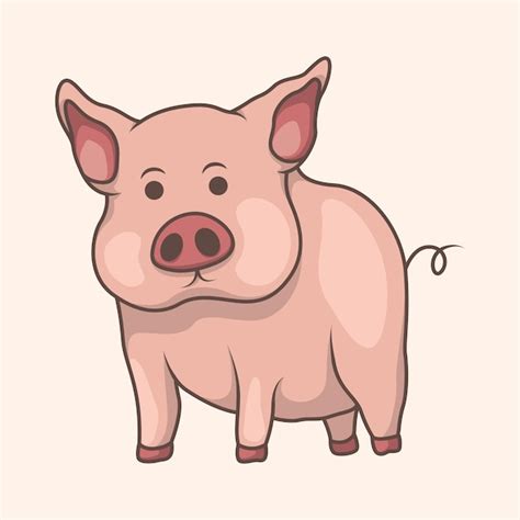Ручной обращается милая свинья животных иллюстрации | Премиум векторы