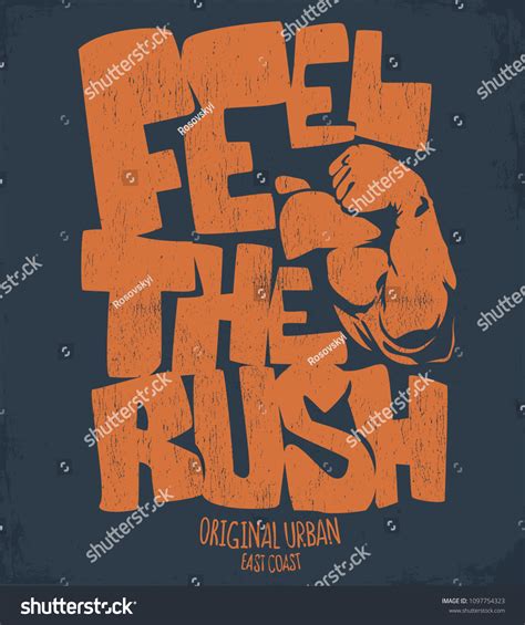 Feel Rush Gym Print Design Vector Stock Vector (Royalty Free