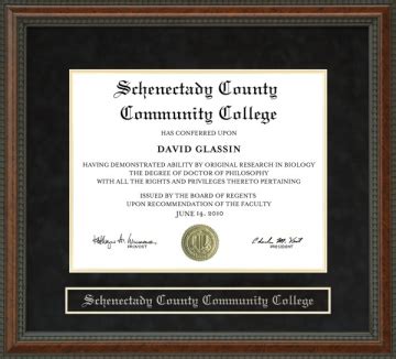 Schenectady County Community College (NY) Diploma Frames and Graduation ...