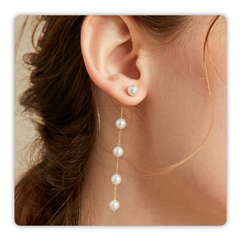 trinckle pearl earrings  women  gold pearl drop earrings boho