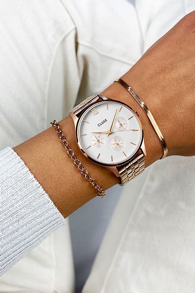 CLUSE Minuit Multifunction White/Rose Gold Link CW10702 | Bijoux Collection
