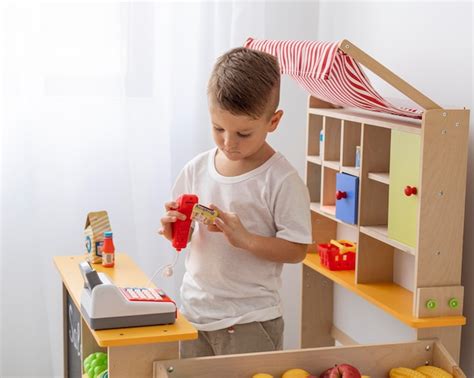 premium photo cute kid playing  home