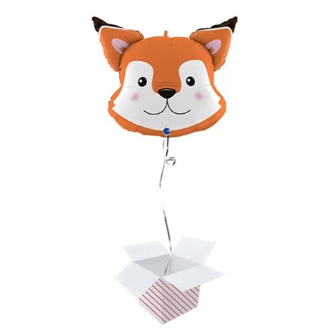 Fox Head Helium Foil Giant Balloon - Inflated Balloon in a Box | Partyrama