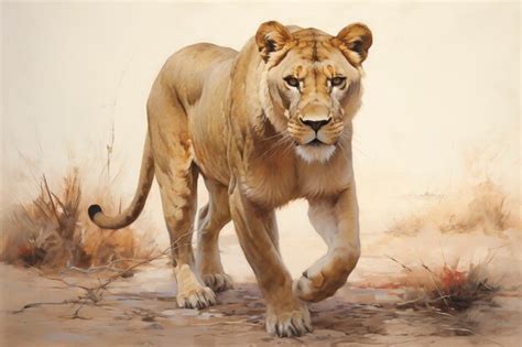 Free AI Image | Lion digital art style
