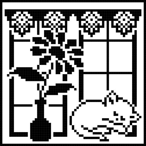 Filet Crochet Cat – Free Patterns