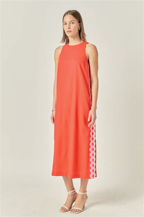 Sleeveless Ric Rac Midi Dress – English Factory