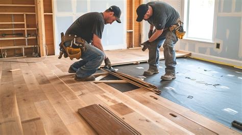 flooring installation work image construction workers