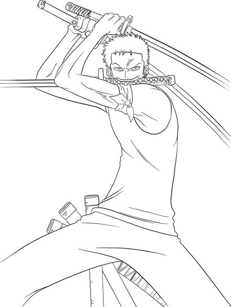 zoro - lineart by ElseWhereLand on DeviantArt | Zoro, One piece luffy ...