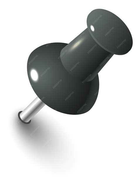 Premium Vector | Push pin mockup Realistic black thumb tack