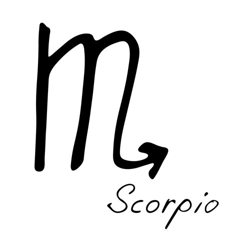 Hand drawn scorpio zodiac sign Esoteric symbol doodle Astrology clipart