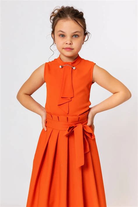 InCity Kids Girls Pileli Kuşaklı Midi Etek