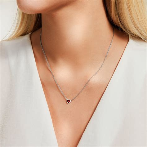 Mini Heart Birthstone Necklace (Silver) – Abbott Lyon