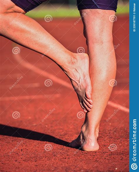 Naked Tired Legs of Working Woman Saved Time for Evening Fitness Run