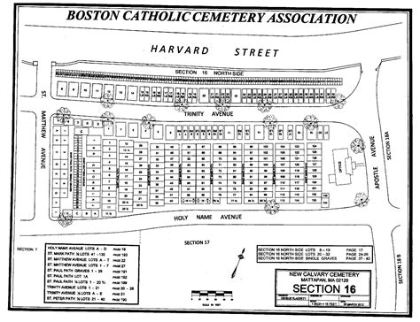 New Calvary Detail Maps | Boston Catholic Cemetery
