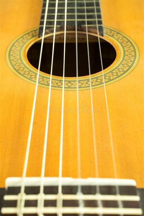 close   classical guitar strings stock image image  studio