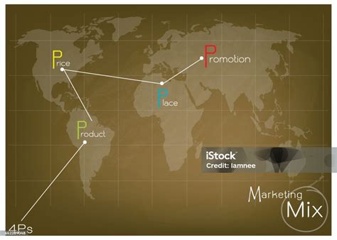 Pazarlama Karması Strateji Veya 4ps Dünya Haritası Üzerinde Model Stok ...
