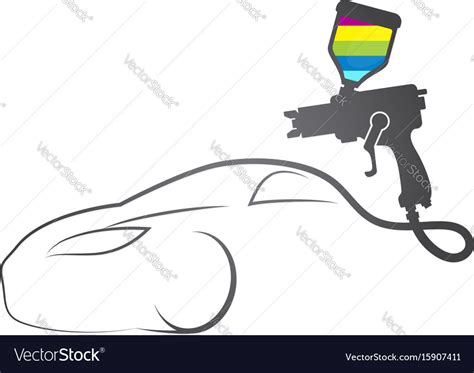 Paint spray gun auto design Royalty Free Vector Image