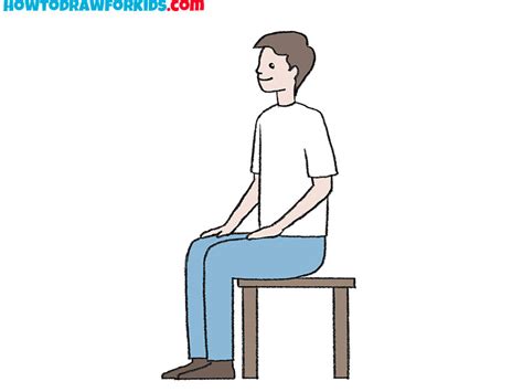 how to draw a sitting person