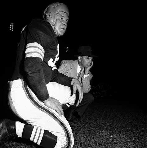 Football Coach Paul Brown And Player Photograph by Robert Natkin - Fine ...