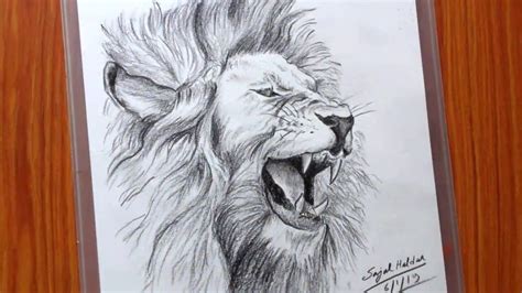 drawing  lion easy pencil sketch youtube