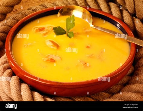 SCOTTISH SMOKED SALMON SOUP Stock Photo - Alamy
