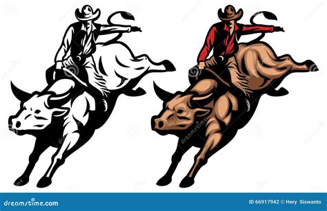 Bull Riding Stock Vector - Image: 66917942