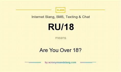 What does RU/18 mean? - Definition of RU/18 - RU/18 stands for Are You ...