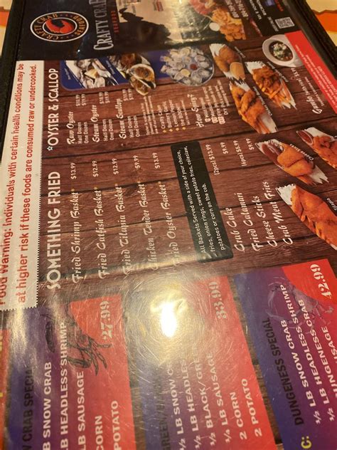 Menu at Crafty Crab - Richmond Southside Plaza restaurant, Richmond