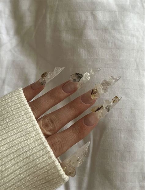 Pin by Ish on nails | Band nails, Long stiletto nails, Grunge nails