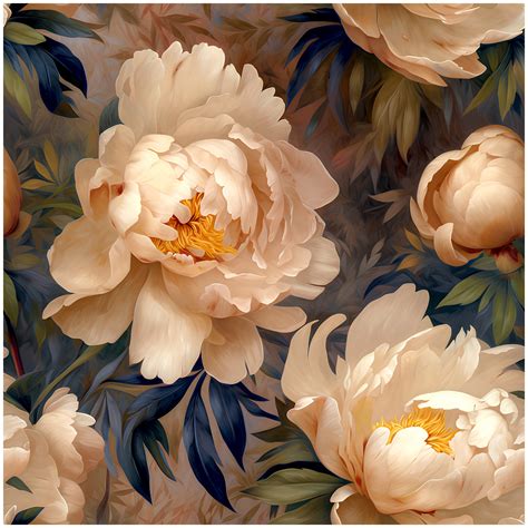 cream floral wallpaper