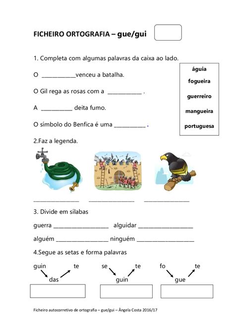 Palavra Com Gue Ou Gui - ATIVIDADES COM GUE E GUI.
