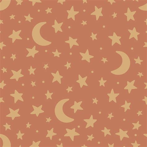 Aesthetic illustration seamless pattern with celestial moon. Half moon and stars 44583804 Vector ...