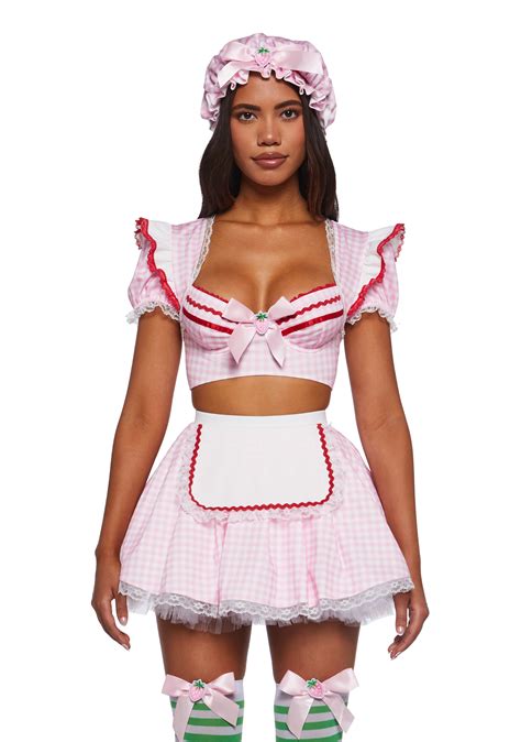 Womens Sexy Halloween Strawberry Shortcake Costume - Pink – Dolls Kill