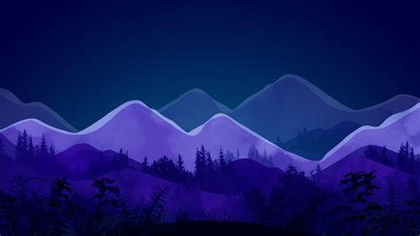 1920x1080 Resolution Mountain Minimalist Night 1080P Laptop Full HD ...