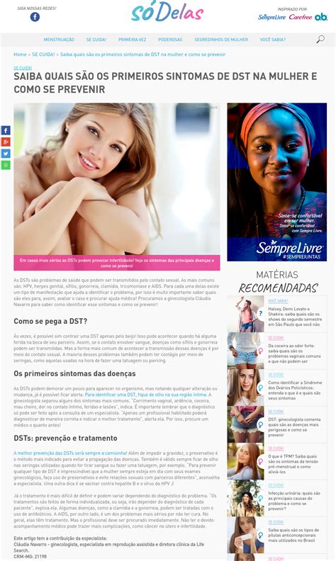 Dst Sintomas Na Mulher - Portal Só Delas – Saiba quais são os primeiros sintomas de DST na ...