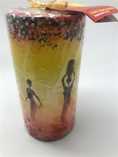 Swazi Candles, Double Pillar Hand Painted African Theme - Walmart.com