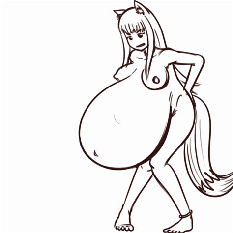 Rule 34 - 1girls animated big belly big breasts holo huge belly