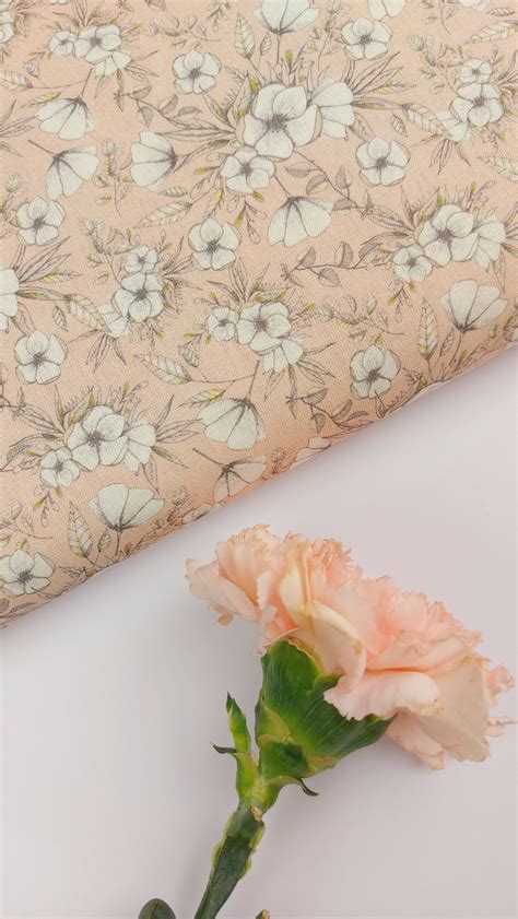 Popelín Flores Carmen Nude - Telas by Marian