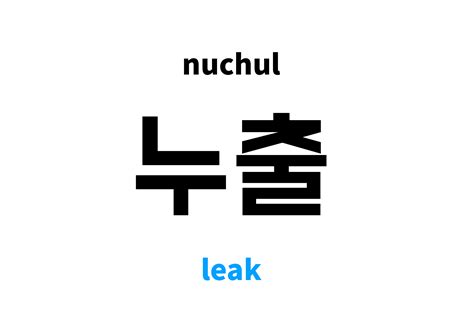 leak in Korean: 누출's meaning and pronunciation