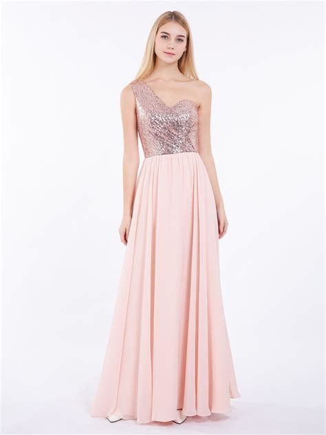 Sequins Bodice Chiffon Skirt Dress Rose Gold Plus Size – BABARONI