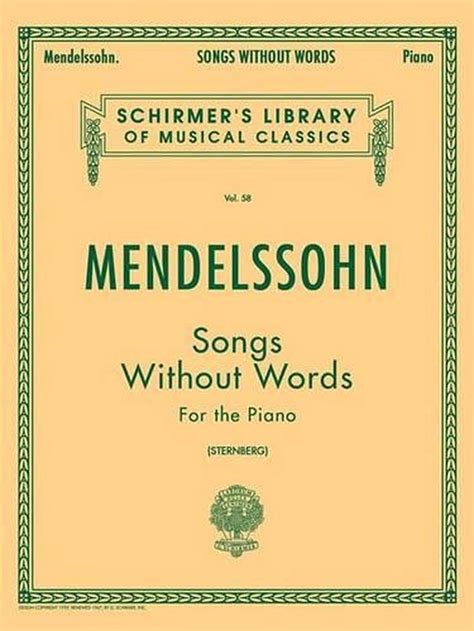 Mendelssohn: Songs Without Words for the Piano by Felix Mendelssohn ...