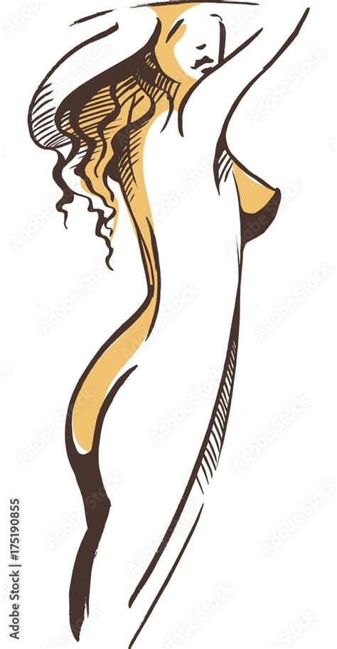 naked woman  graceful body stock vector adobe stock
