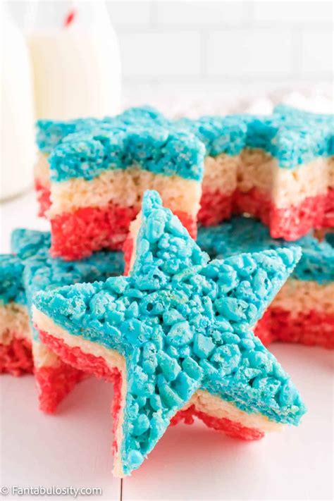 American flag rice krispie treats no bake 4th of july dessert – Artofit