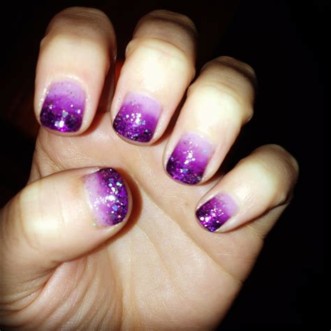 Purple ombre glittery nails | Glittery nails, Nail polish, Nails